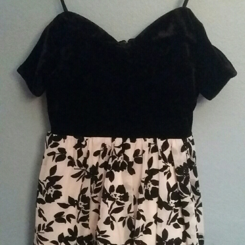 Above the knee off the shoulder dress